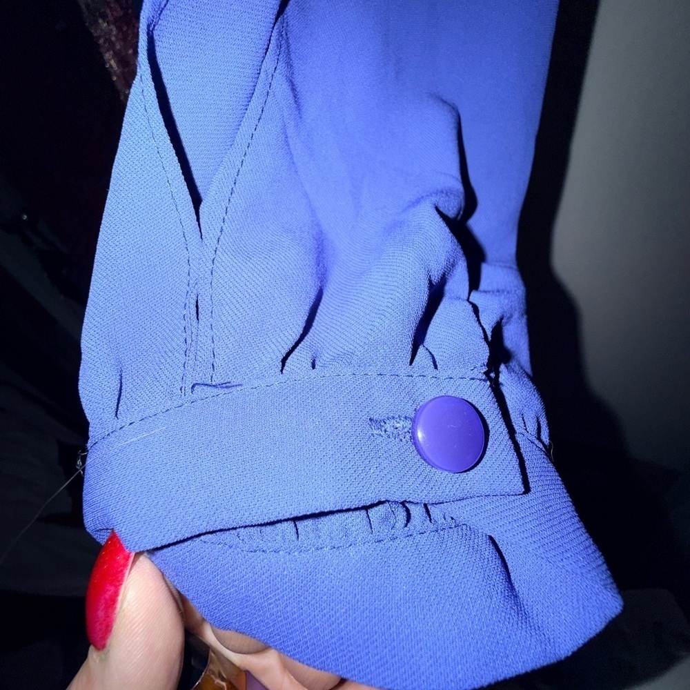 Umgee Royal Blue V-Neck romper - Picture 5 of 7